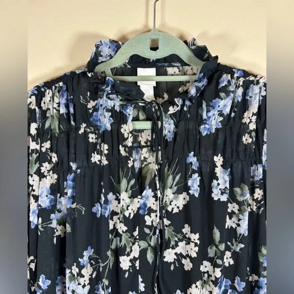 H&M Black and White Mock Neck long Sleeve Dress - Picture 4 of 6